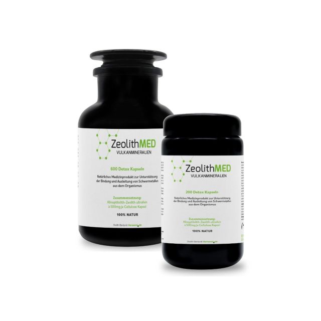 ZeolithMED 200 + 600 cápsulas de desintoxicación en envase económico, productos médicos con certificado CE