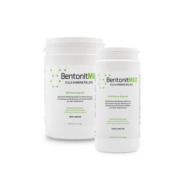 BentonitMED 200 + 600 detox capsules in an economy pack, medical devices with CE certificate