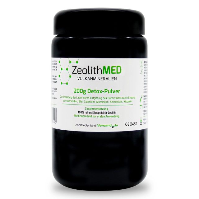 Zeolite MED detox powder 200g in violet glass, Medical device
