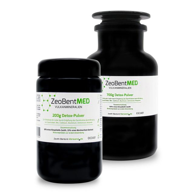 ZeoBentMED  Detox-Pulver 900g im Violettglas-Sparpack, zur inneren Anwendung
