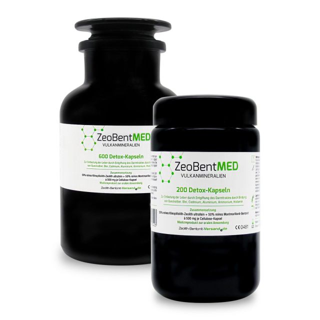 ZeoBentMED  800 Cápsulas desintoxicantes envase ahorro en vidrio violeta, Producto sanitario