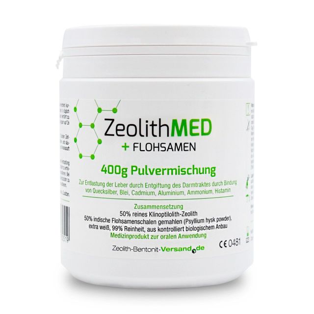 Zeolite MED + Psyllium seed, 400g powder mixture, Medical device