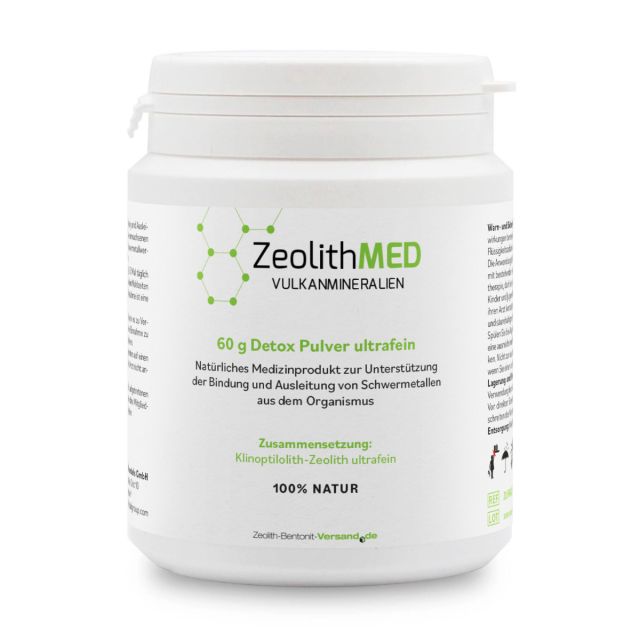 ZeolithMED Detox-Pulver ultrafein 60g, Medizinprodukt mit CE-Zertifikat