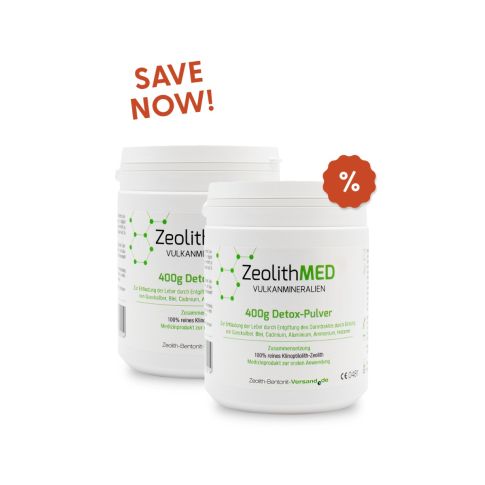 2x Zeolite MED detox powder 400g in economy pack, Medical device