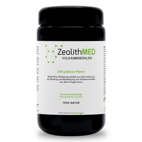 ZeolithMED detox powder 200g in a Miron violet glass, medical device with CE certificate